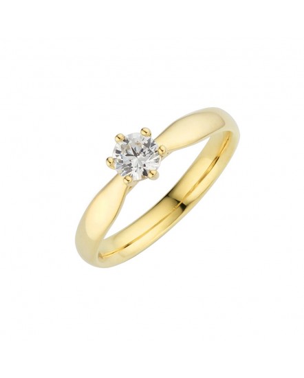 Classic Tapered Six Claw Solitaire Engagement Ring BK-006